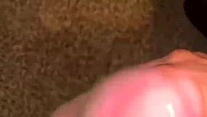 Daring Cumshot Edging on Huge Tattooed Meat Rod