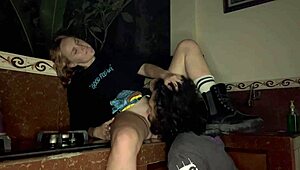 Watch me pound her tight pussy right on kitchen counter