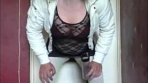 wanna see this shy bisexual sissy crossdresser humiliated swallowing your load?