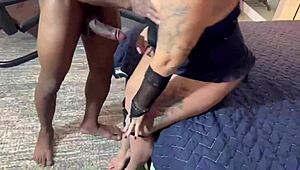 Fat BBW Gobbles Monster Black Cock Deep! Amateur Assfucking Stretches Her Wide Open.