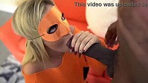 Blonde Baddie Rides Monster BBC Doggystyle Cowgirl Bent Over Halloween Florida Curvy Wet Dripping Ball Lick