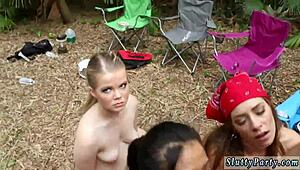 Teen Fishnets Masturbates Destroyed by Monster Cock!