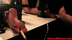 Rough Lezdom Domina Torments Sub's Clit Hard!! Femdom Bondage Play
