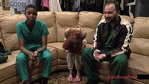 You endure Nurse Jewel's latex-gloved probe at Doctor Tampa's clinic