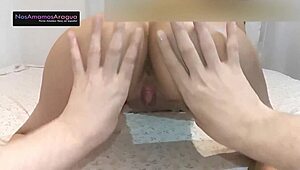 Hot Venezuelan Girlfriend's Tight Ass Stretches on Huge Toy