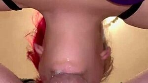 check out this salivating sloppy wet deepthroat gagging on balls with cum down throat