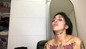 Sexy Girl Masturbates Wildly In Yoga! Hairy Armpits Flash During Steamy Striptease Show.