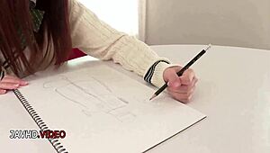 kinky japanese schoolgirl chihoro slurps cock passionately in empty classroom