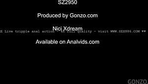 can this screaming slut handle triple anal gangbang pussy stretch?