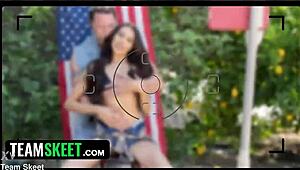 Stepdads turn stepdaughters' tight pussies into a wild old young gangbang orgy