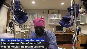 You endure Nurse Jewel's latex-gloved probe at Doctor Tampa's clinic