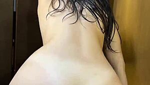 Big Ass College Coed Fresh from Shower Rides Cock Doggystyle Cowgirl Bent Over Spreading Her Skinny Wet Pussy for Roommate