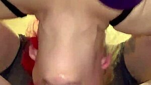 check out this salivating sloppy wet deepthroat gagging on balls with cum down throat