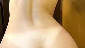 Big Ass College Coed Fresh from Shower Rides Cock Doggystyle Cowgirl Bent Over Spreading Her Skinny Wet Pussy for Roommate