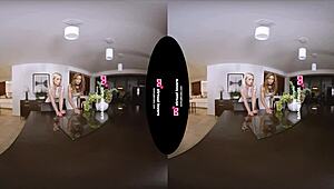 shemale in heels bends over maid for bareback doggystyle pussy licking and thrusting