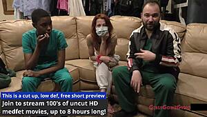 You endure Nurse Jewel's latex-gloved probe at Doctor Tampa's clinic