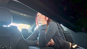 Damn Italian MILF Artemisia flashes her huge horny tits smoking in car ponytail style 😍🔥