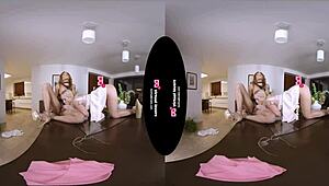 shemale in heels bends over maid for bareback doggystyle pussy licking and thrusting