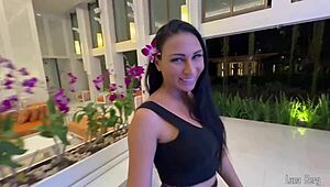 Stranger's footjob reward after buying milf heels at restaurant