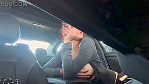 Damn Italian MILF Artemisia flashes her huge horny tits smoking in car ponytail style 😍🔥