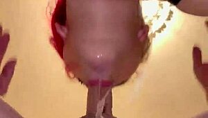 check out this salivating sloppy wet deepthroat gagging on balls with cum down throat