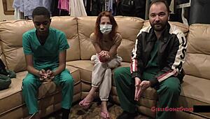 You endure Nurse Jewel's latex-gloved probe at Doctor Tampa's clinic