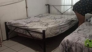 Chubby BBW Latina mom cleans bedroom curves out