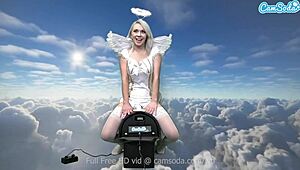 blonde ava sinclaire with heavenly shaved body rides sybian machine hard in roleplay masturbation