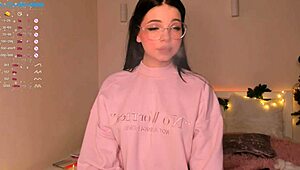 W0wgirls liza teases her petite big tits in cute webcam chat session