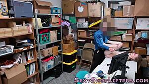 Caught Shoplifting Blonde Teen Takes Facial Cumshot