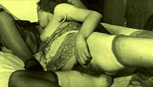 vintage lesbians confess erotic hairy beaver play in dark lantern threesome