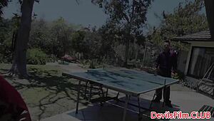 Curvy Tattooed Babe Bent Over Outdoor for Pussy Pounding Facial Finish