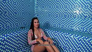 Young Colombian Latina Daniela Andrea Fucks SoldierHugeCock Stranger in Public Sauna Wet Pussy Ride!