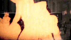 vintage lesbians confess erotic hairy beaver play in dark lantern threesome