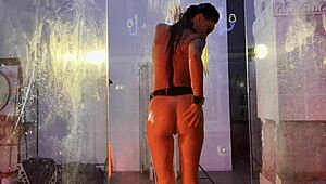 Monika Fox's Holes Get Double Penetrated and Squirted with Huge Dildos in Shower