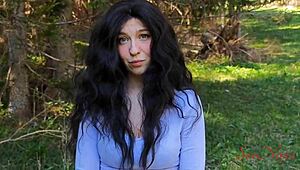 influencer flees bear then kneels for urgent dick sucking rescue outdoors