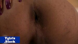 tattooed black tgirl closeup jerkoff piercing tease