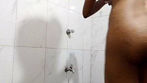 Desi Indian Teen Exposes Shaved Pussy and Massive Boobs Indoors