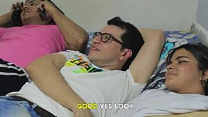 Best friend pounds my 18-year-old stepsister's big ass tight pussy pov creampie while i watch close-up