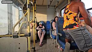 damn this married brunette teases stranger on bus till her juicy pussy gets black bbc pounding