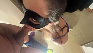 Newlywed Latina Stepmom Plays Maid Role in Kitchen Swallows Stepson's Cum