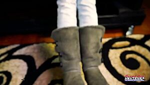 does petite sabrina's wet pussy drip while bent over for jizz facial?