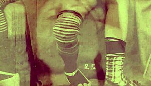 vintage lesbians confess erotic hairy beaver play in dark lantern threesome