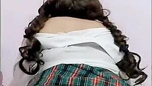 schoolgirl's juicy ass soaks panties from orgasm after school voyeur video