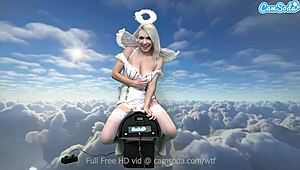 blonde ava sinclaire with heavenly shaved body rides sybian machine hard in roleplay masturbation