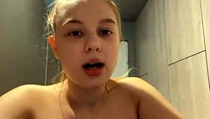 Blonde Teen's Monster Cock Deepthroat Slurps in Outdoor Public Sloppiness
