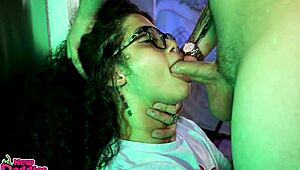 thick latina throat fucked against wall pov blowjob twerking esophagus destroyed