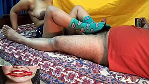 desi bhabhi sneaks tight pussy fun with son's friend behind husband's back