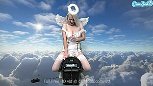 blonde ava sinclaire with heavenly shaved body rides sybian machine hard in roleplay masturbation