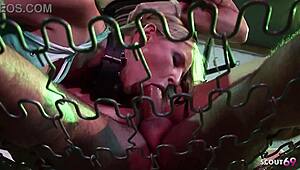 domina and mistress take rough anal ffm threesome in bdsm dungeon bondage